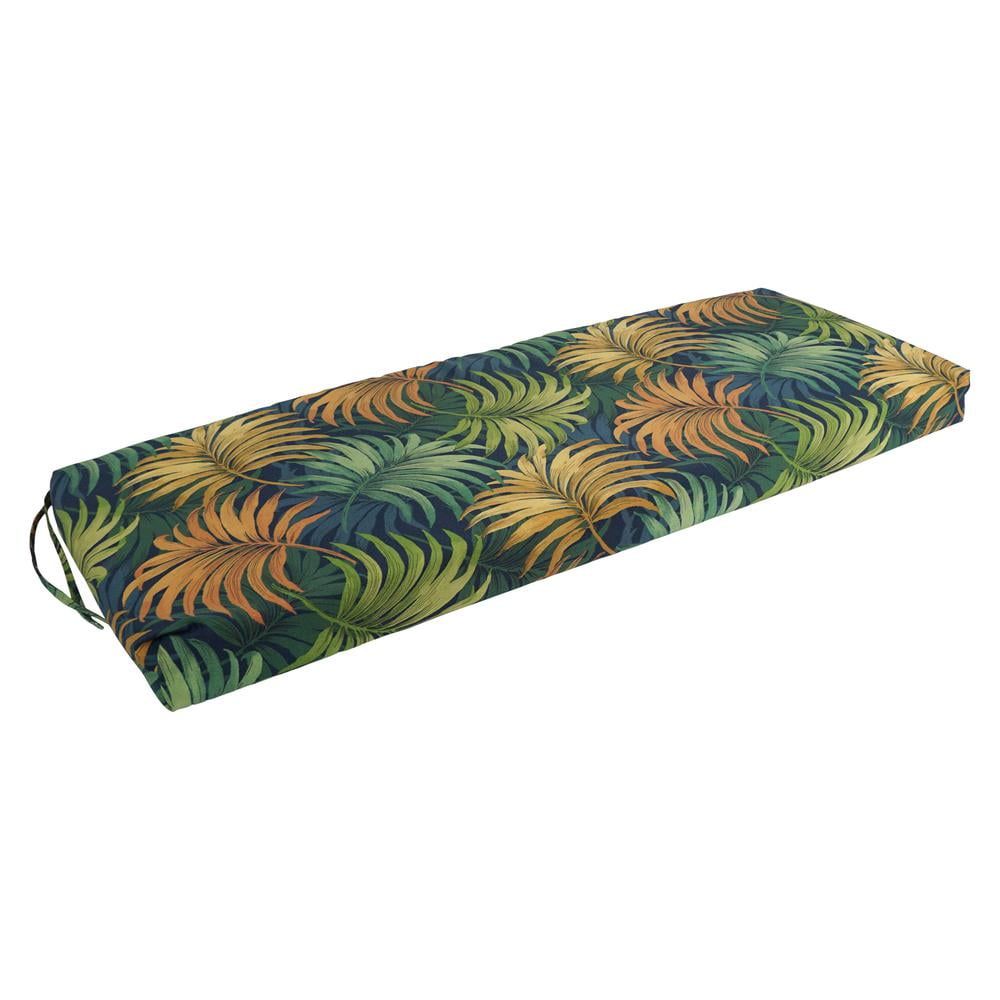 Multicolor Tropical Patterned Outdoor Polyester Bench Cushion