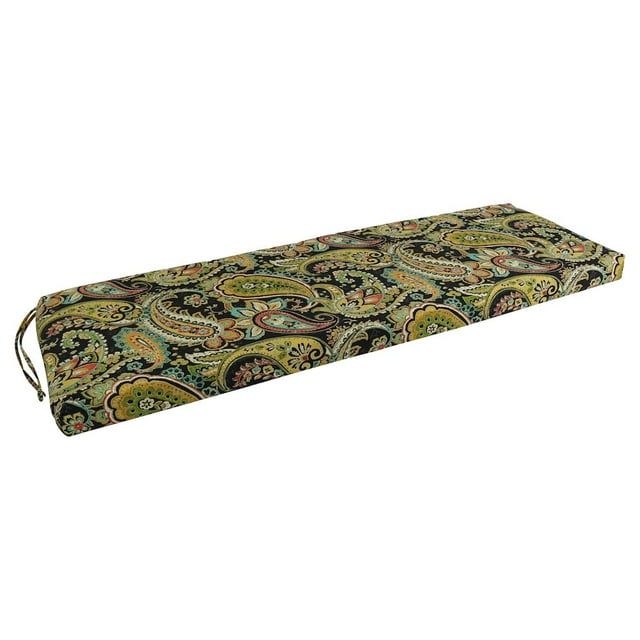Hadia Franco Noir Patterned Outdoor Polyester Bench Cushion, 57 x 19 in