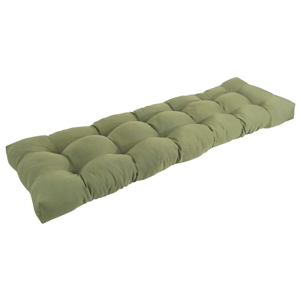 Sage Green Tufted Cotton Polyester Bench Cushion, 60" x 19"