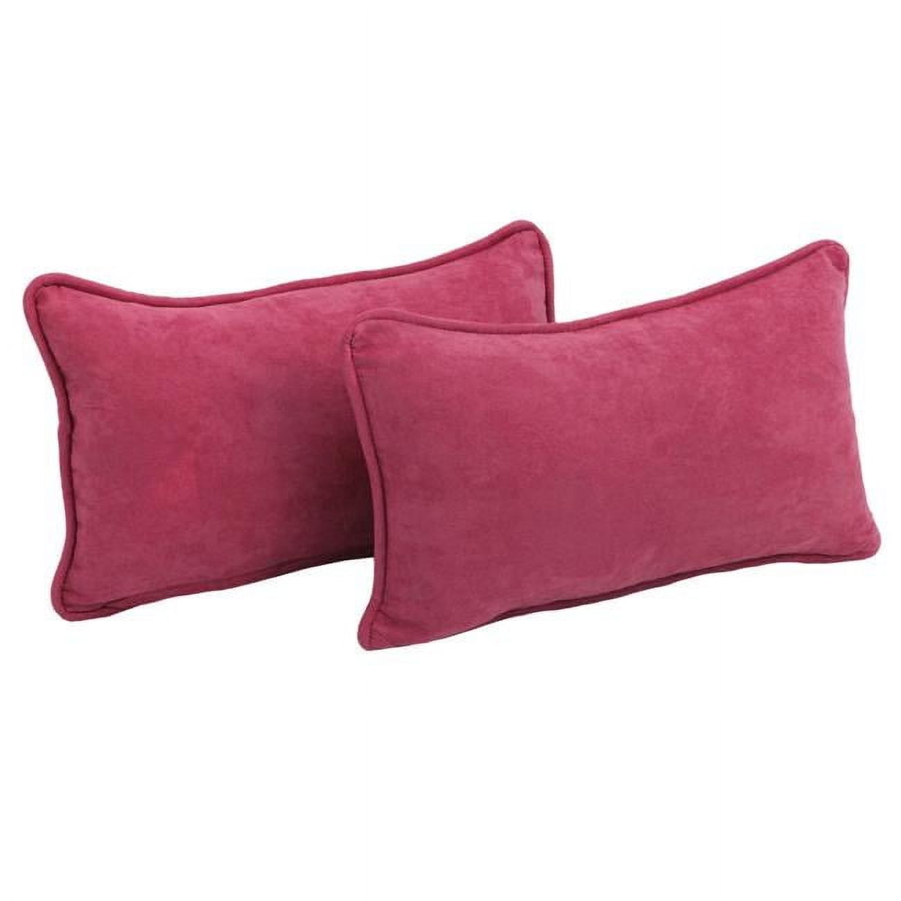 Berry Red Microsuede Rectangular Back Support Pillow Set