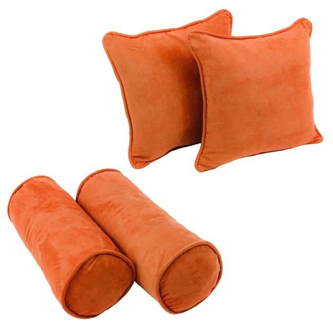 Tangerine Dream Microsuede Throw Pillow and Bolster Set