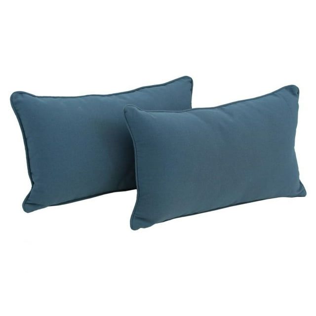 Indigo Double-Corded Twill Back Support Pillows with Inserts, Set of 2