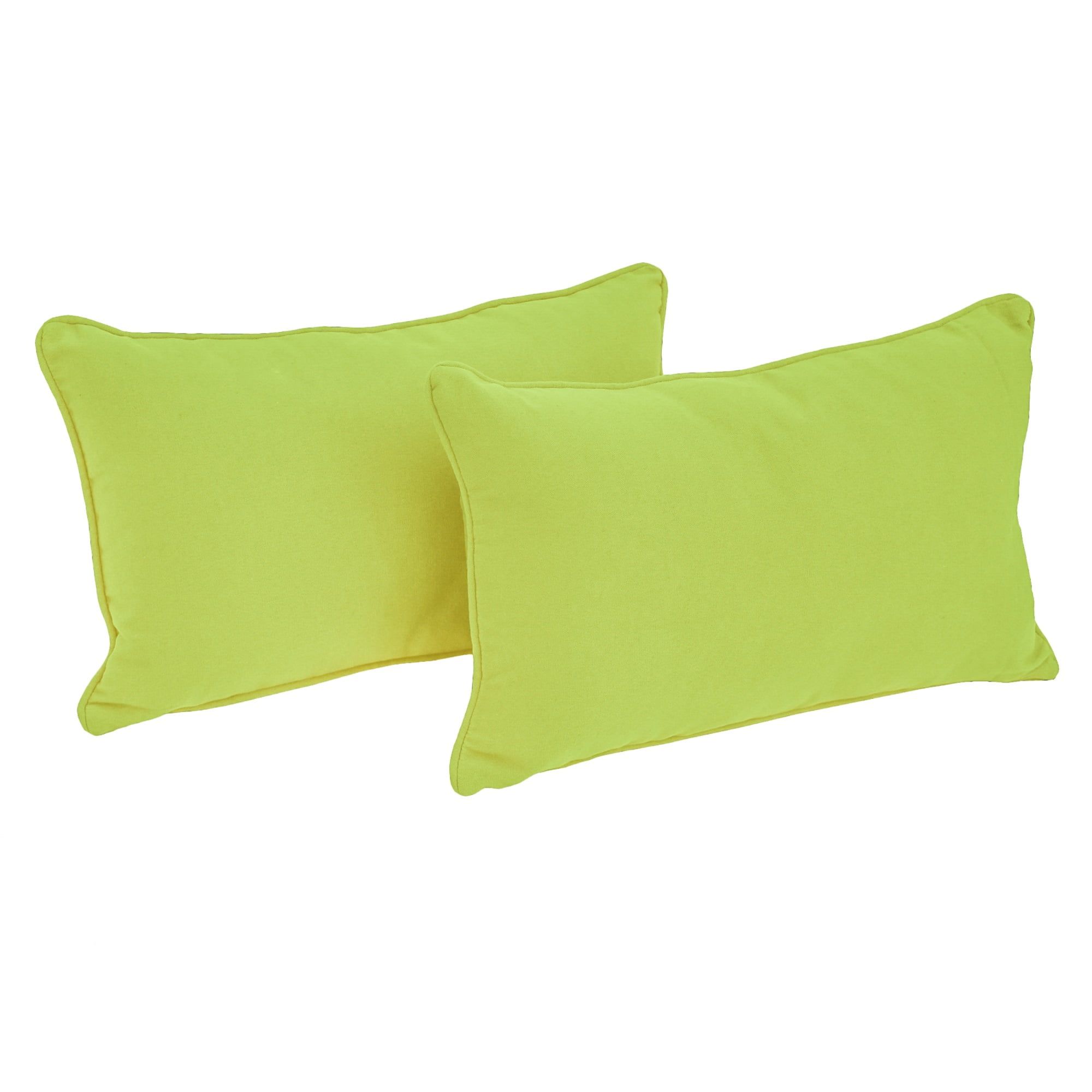 Mojito Lime Twill Rectangular Back Support Pillows Set of 2