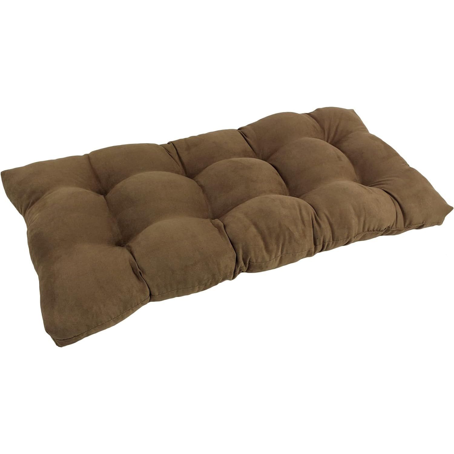 Saddle Brown Microsuede Tufted Loveseat Cushion, 42" x 19"