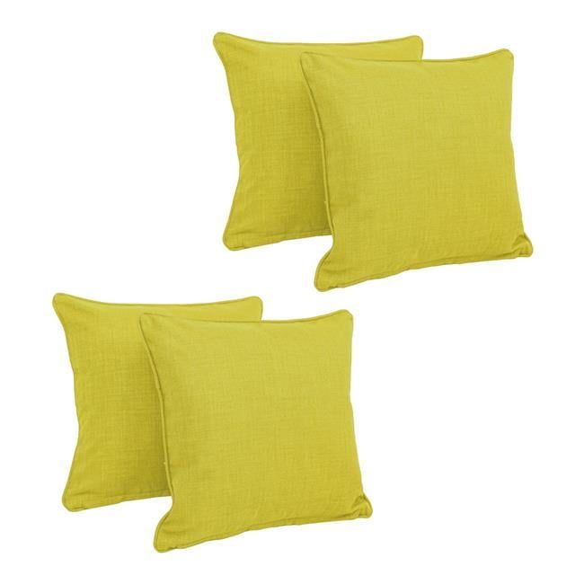 Lime Green 18" Square Outdoor Polyester Throw Pillows, Set of 4