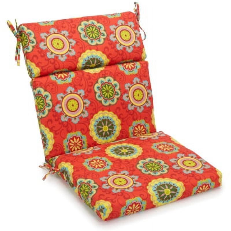 Farrington Terrace Red Patterned Polyester Outdoor Chair Cushion