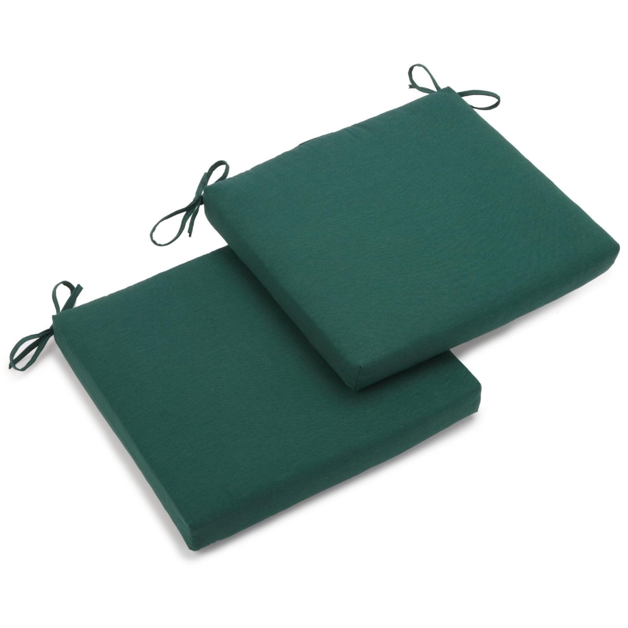 Forest Green Twill Chair Cushions Set of Two