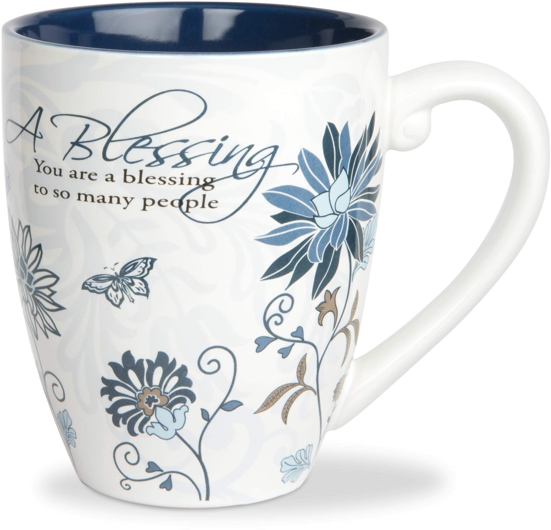 Blessing Floral White Ceramic Microwave Safe Mug