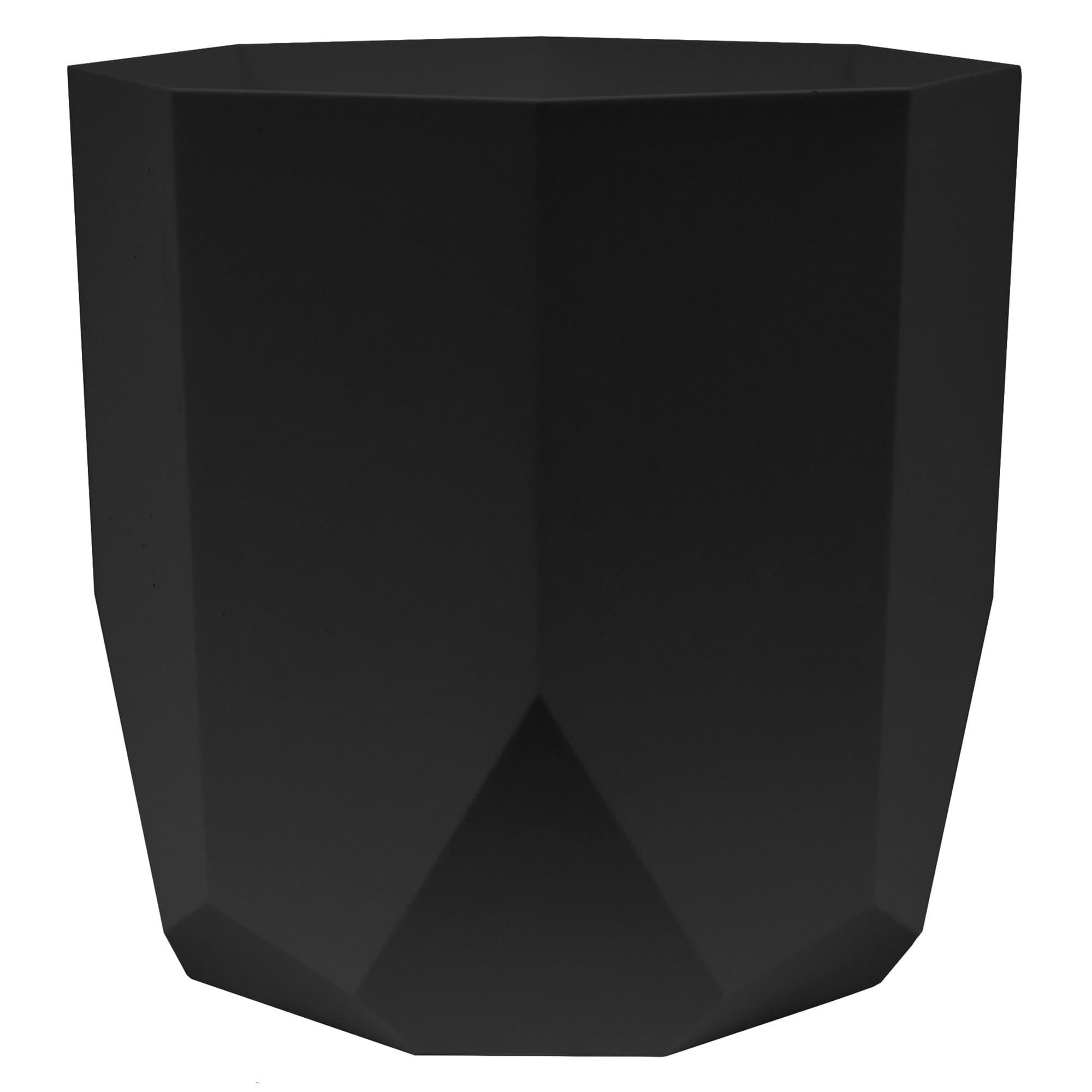 Tuxton Black Geometric Resin Planter for Indoor and Outdoor Use