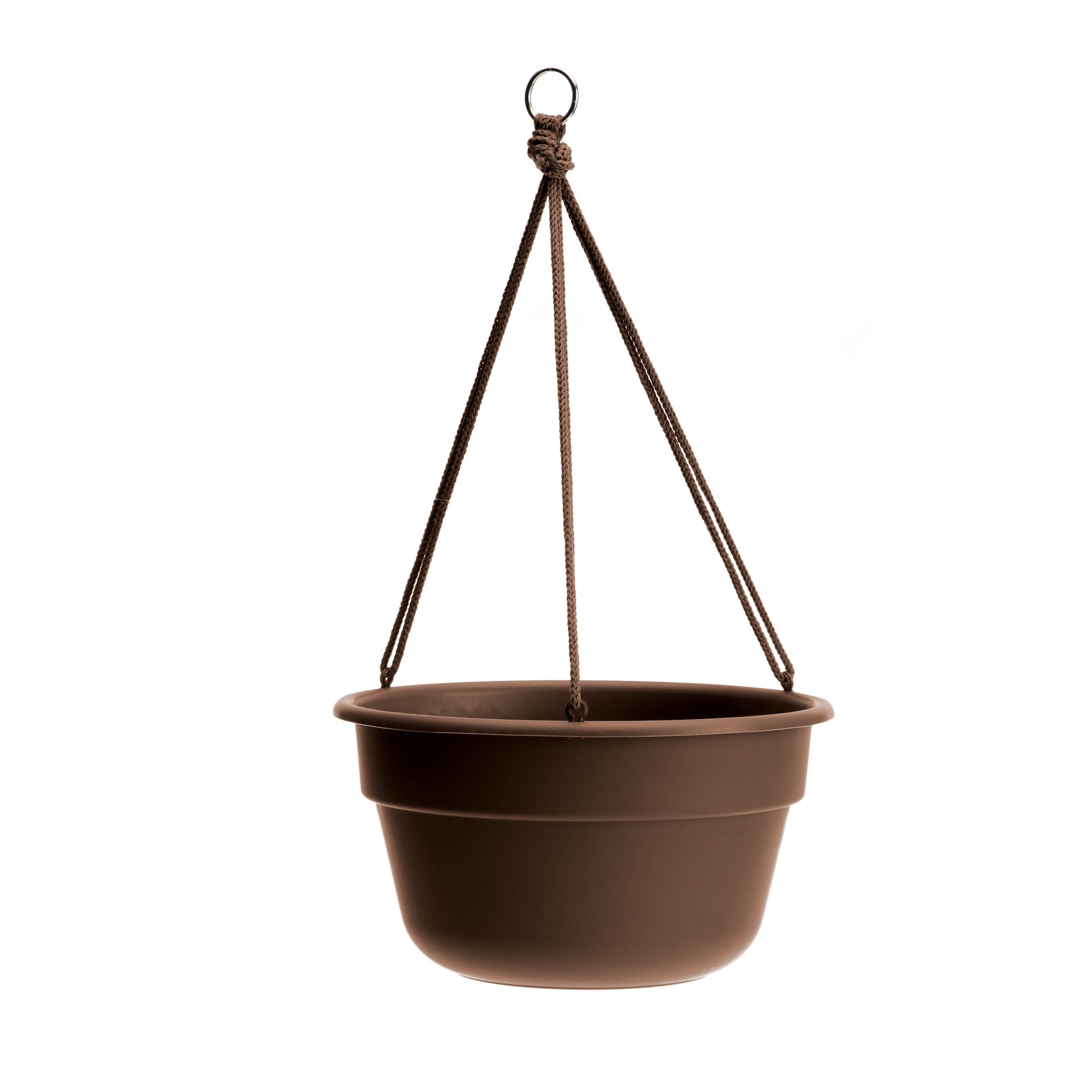 12.4" Chocolate Brown Resin Hanging Basket Planter