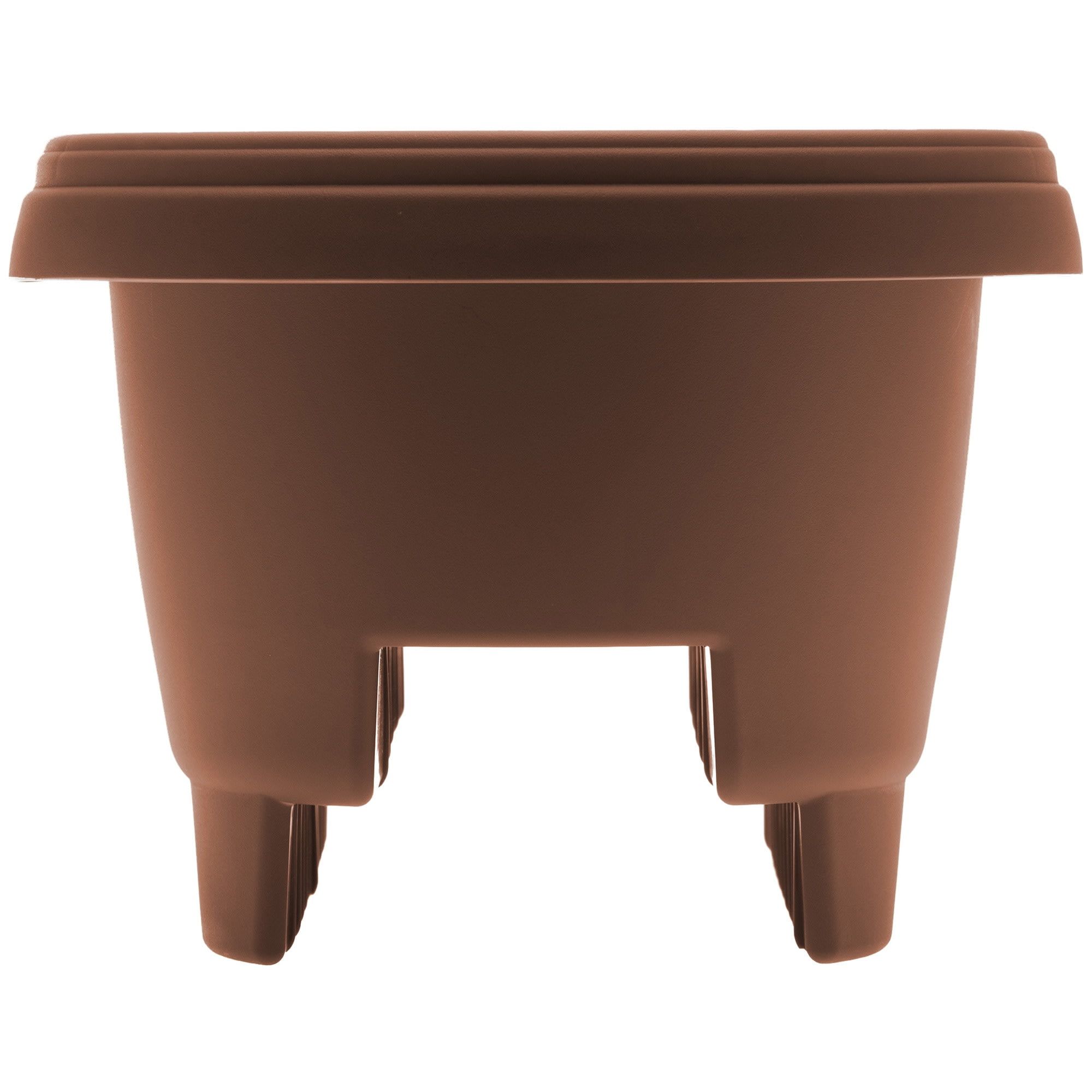 Bloem Chocolate Poly Deck Rail Planter 12" for Outdoor Spaces