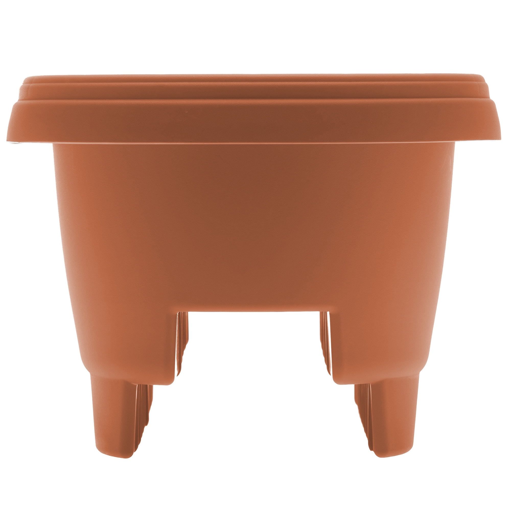 Terra Cotta Resin 12" Round Deck Rail Planter