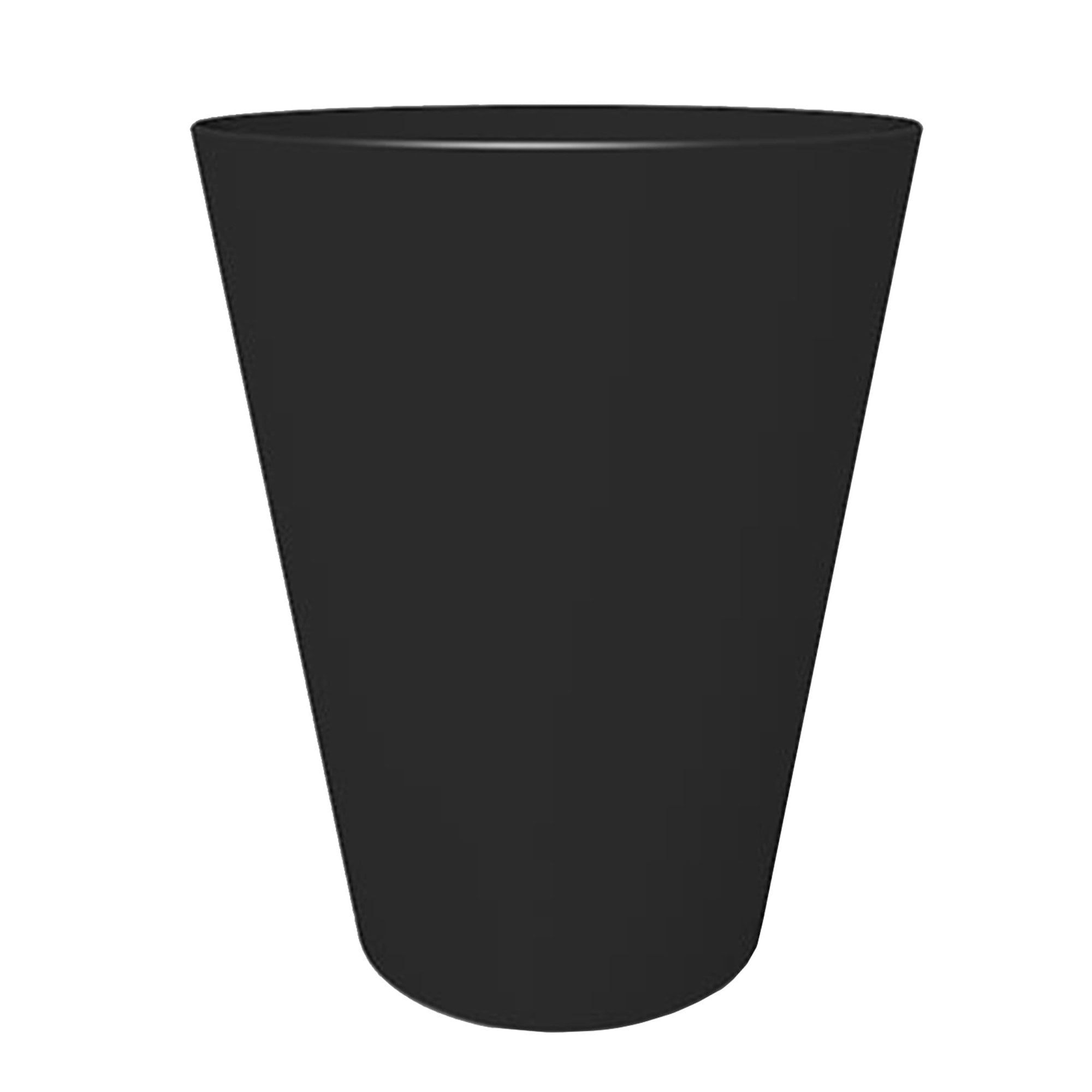 Finley Contemporary 14" Black Round Recycled Plastic Planter