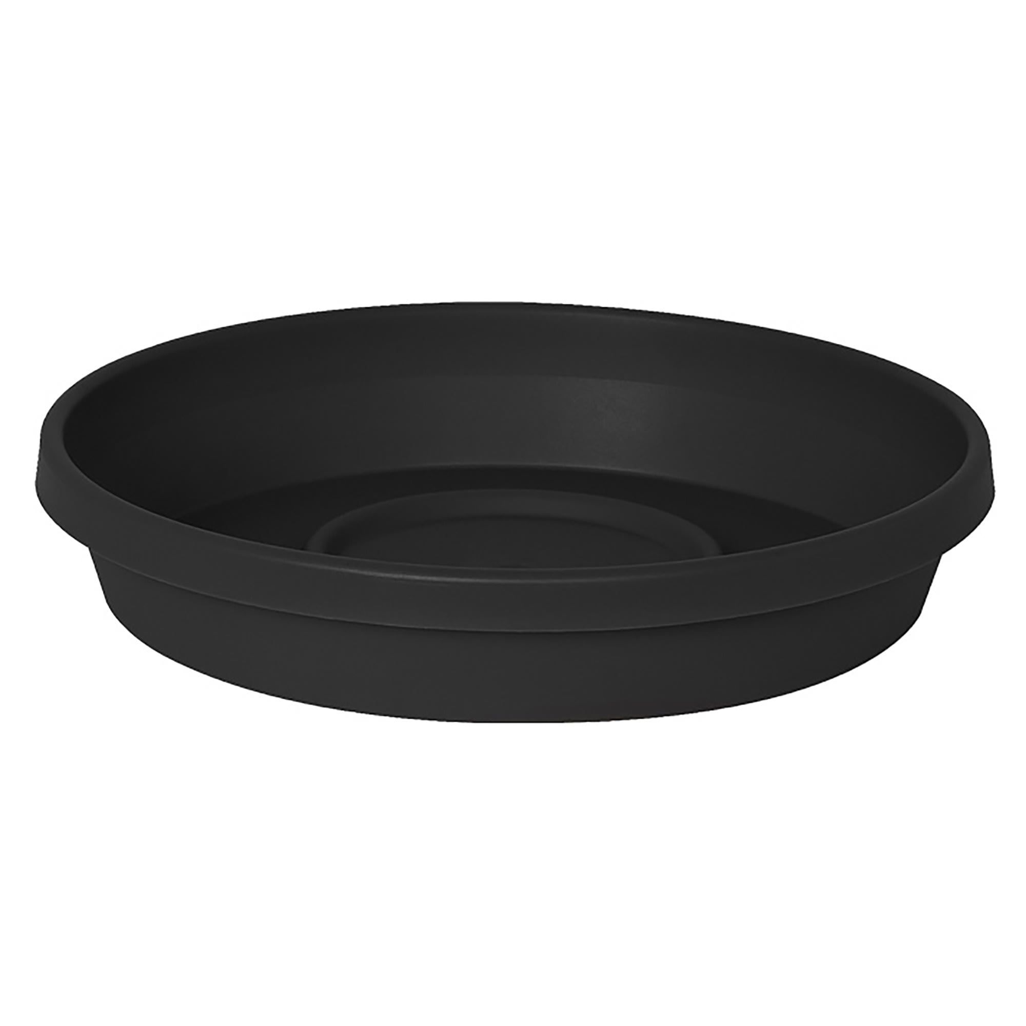 Terra 17" Black Durable Resin Plant Saucer Tray