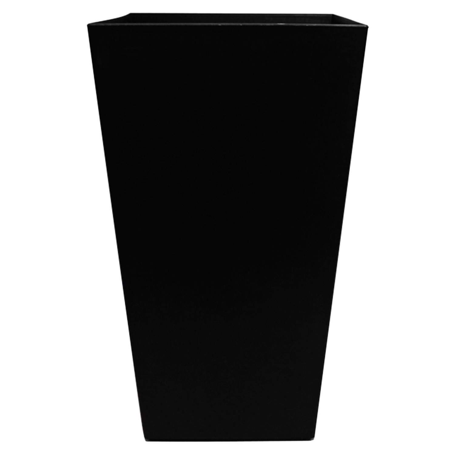 Finley Tall Black Recycled Plastic Self-Watering Planter 20"