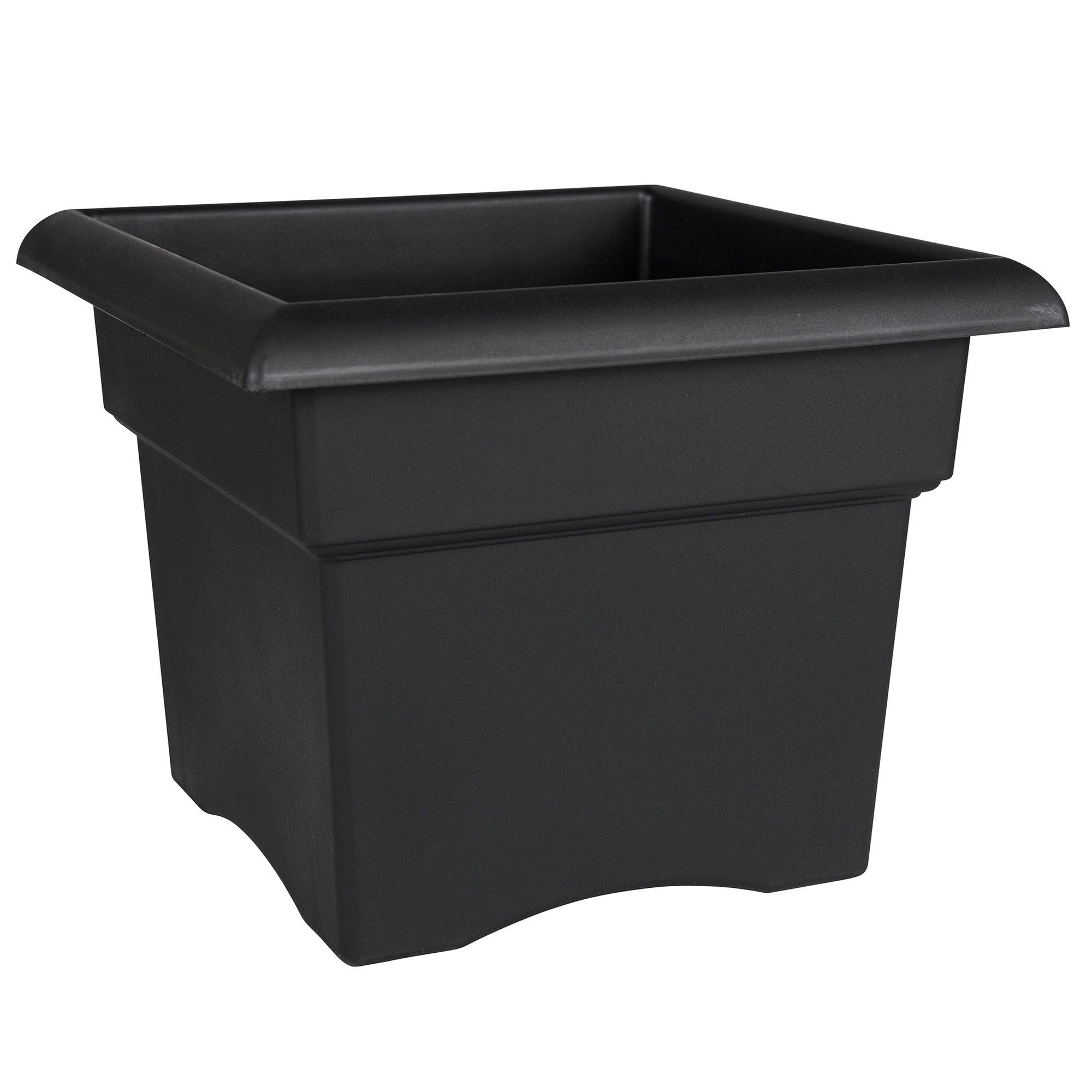 Bloem Veranda Square 18" Black Resin Planter Box for Indoor & Outdoor