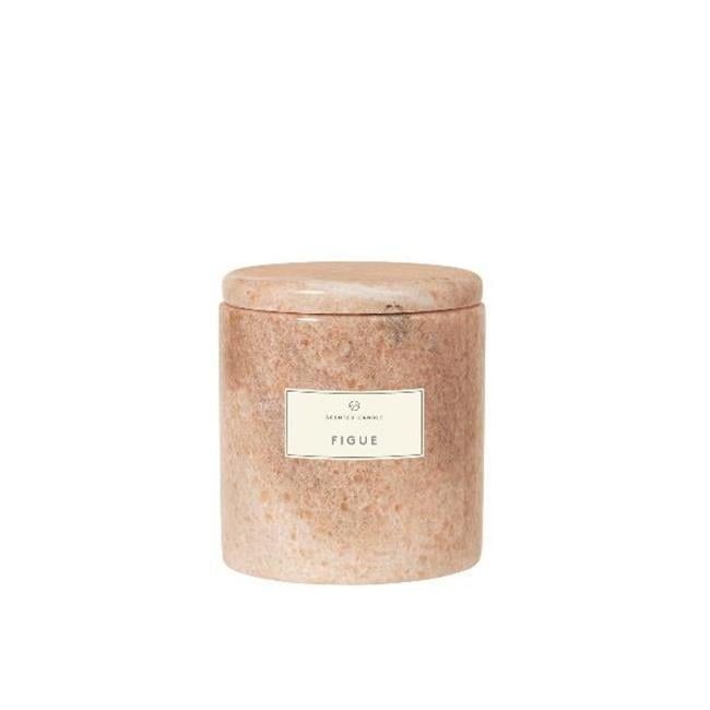 Figue Scented Soy Candle with Beige Marble Container