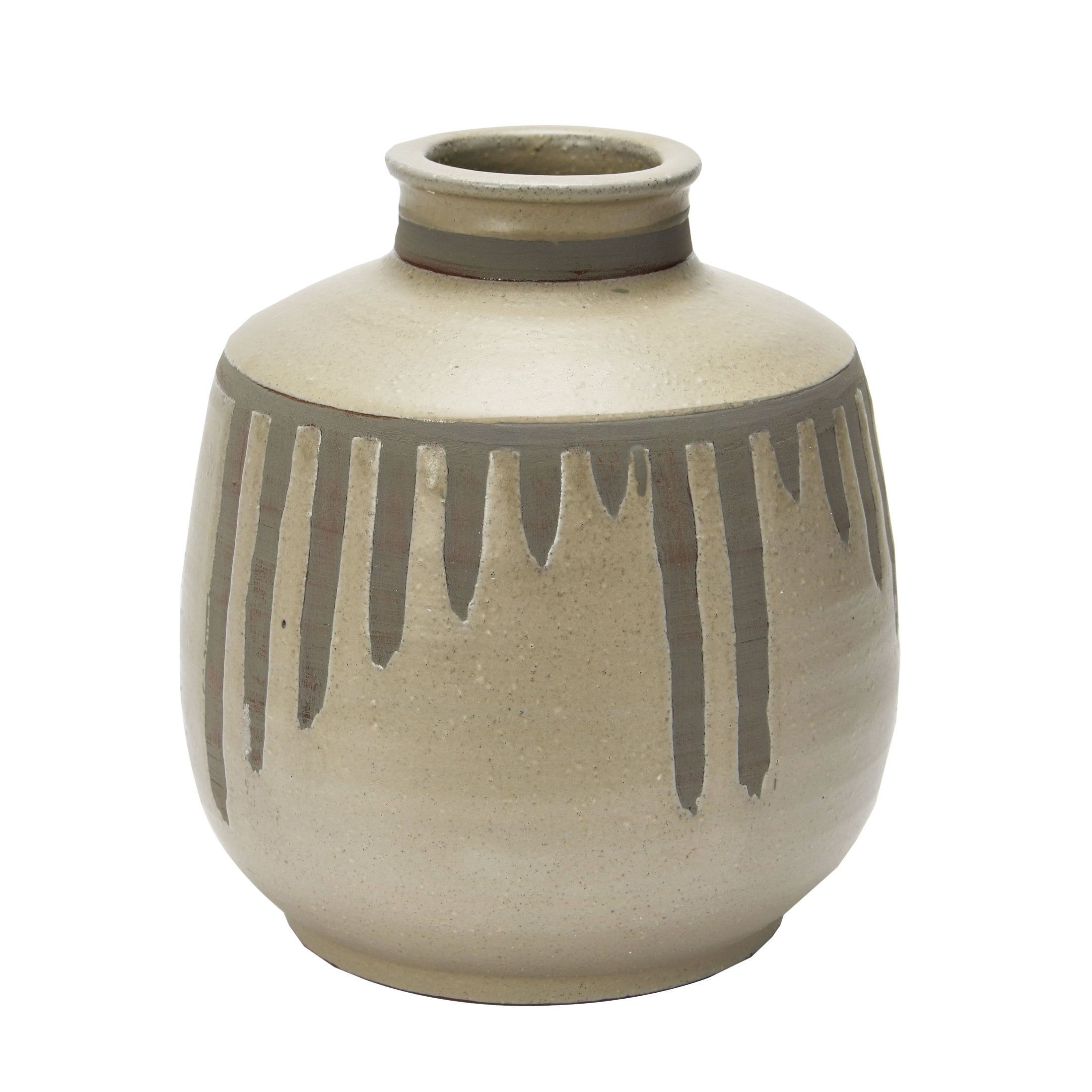 Gray Ceramic Urn-Shaped Table Vase