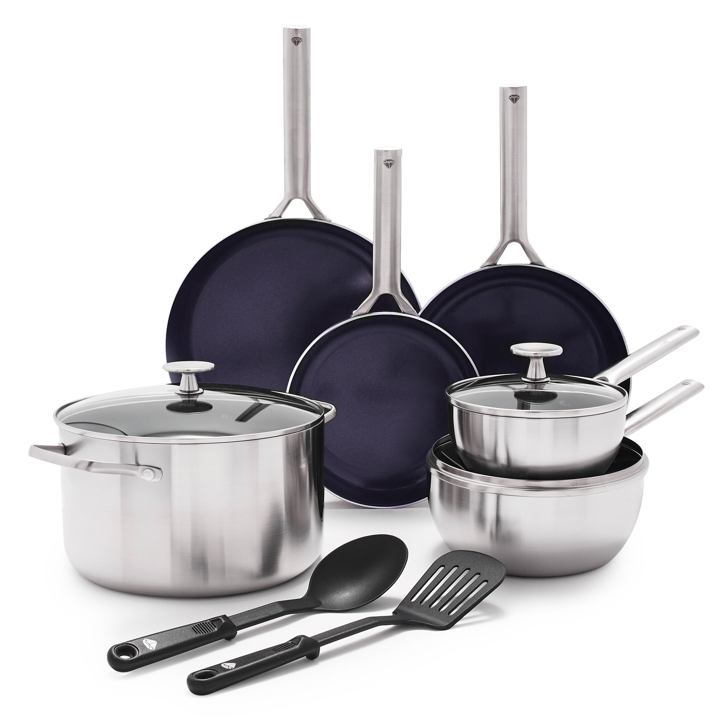 11-Piece Stainless Steel and Aluminum Nonstick Cookware Set