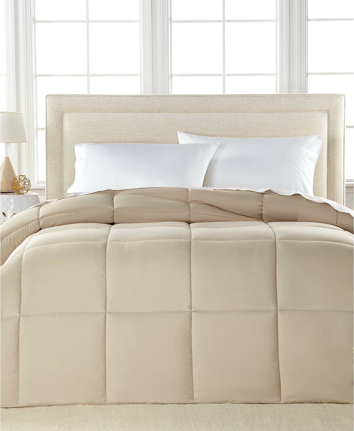 Khaki Full Reversible Microfiber Down Alternative Comforter