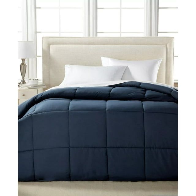 Navy Full Microfiber Down Alternative Reversible Comforter