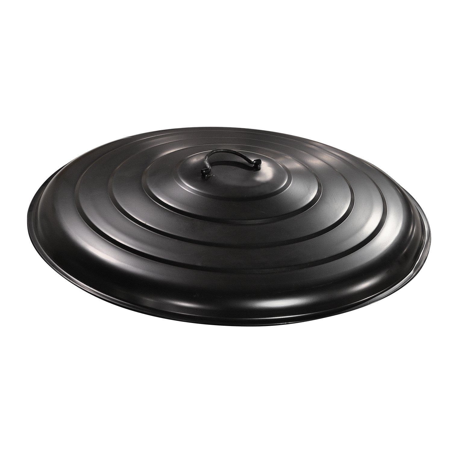 Black Heavy Duty Steel Round Fire Pit Lid with Handle