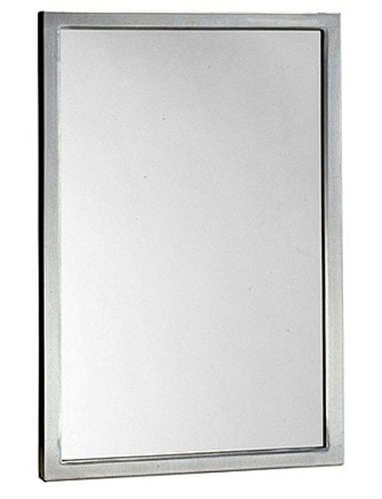 Sleek 18" x 36" Satin Silver Stainless Steel Bathroom Mirror