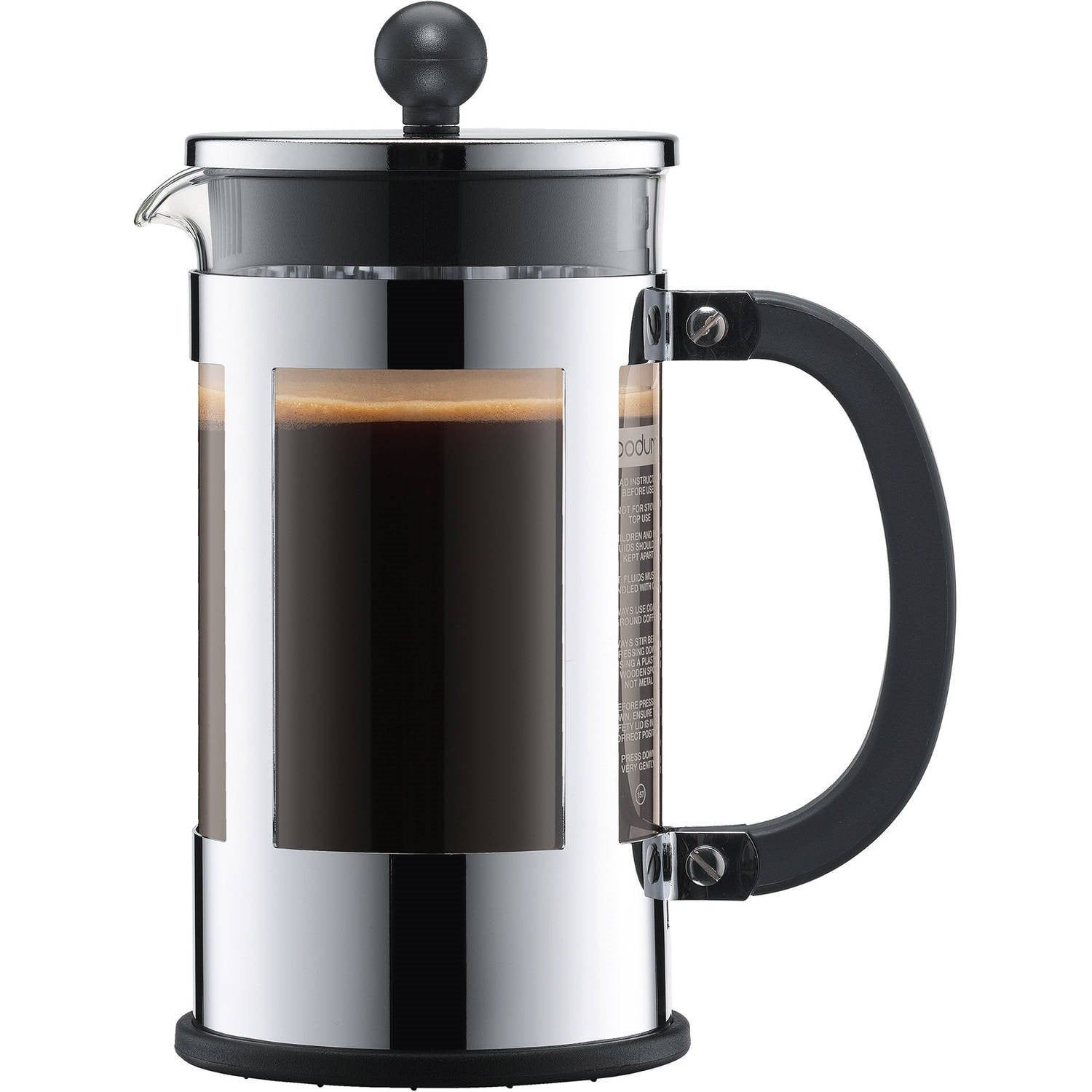 Kenya 34 oz Silver Stainless Steel French Press Coffeemaker