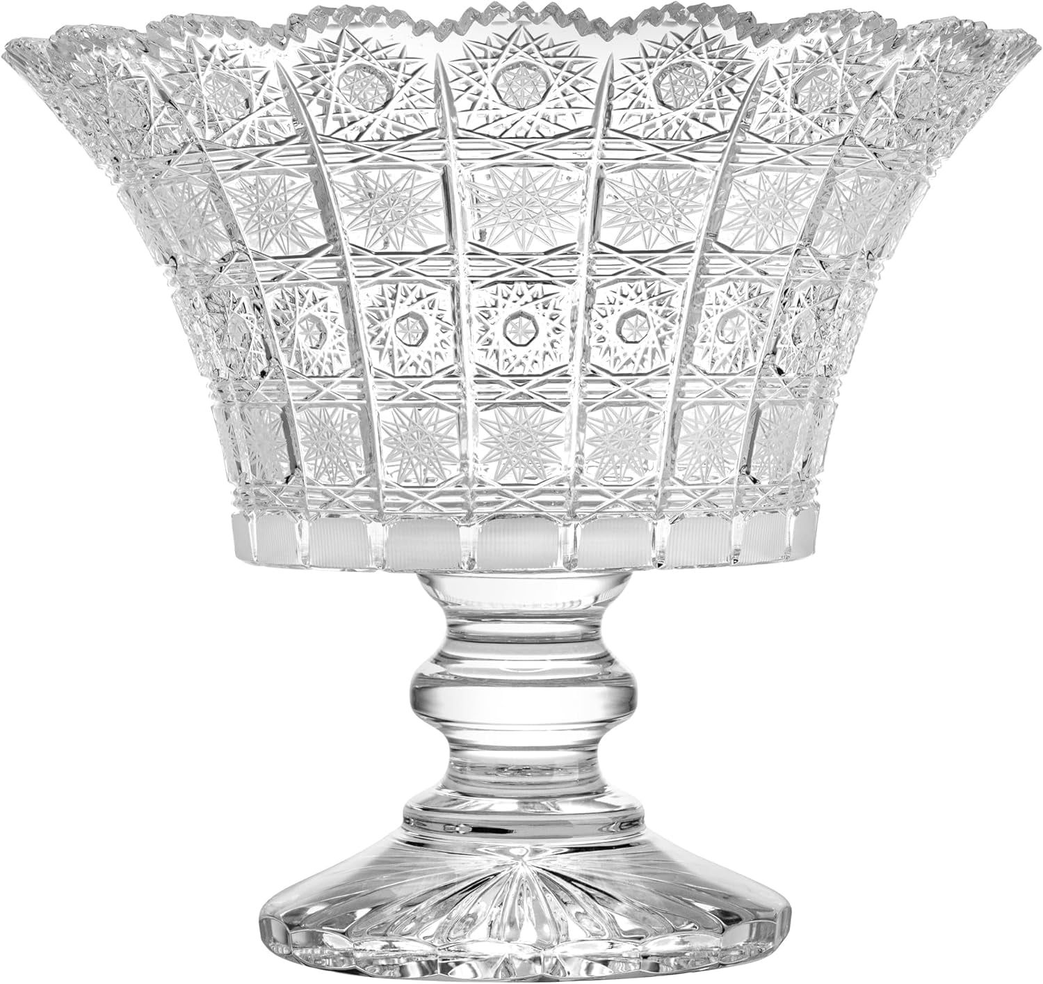 Bohemian Crystal 10" Footed Decorative Centerpiece Bowl