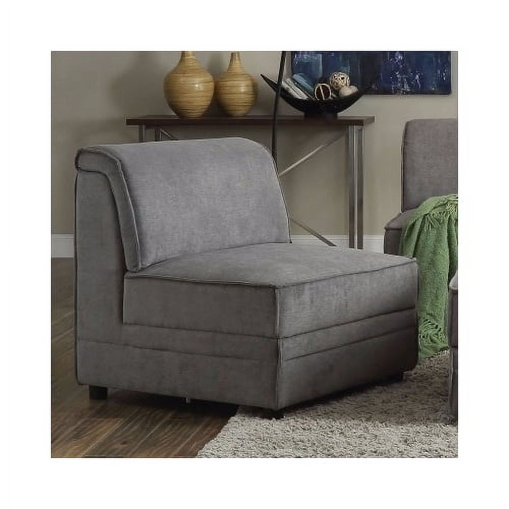 Bois 30" Modular Armless Chair in Gray Velvet