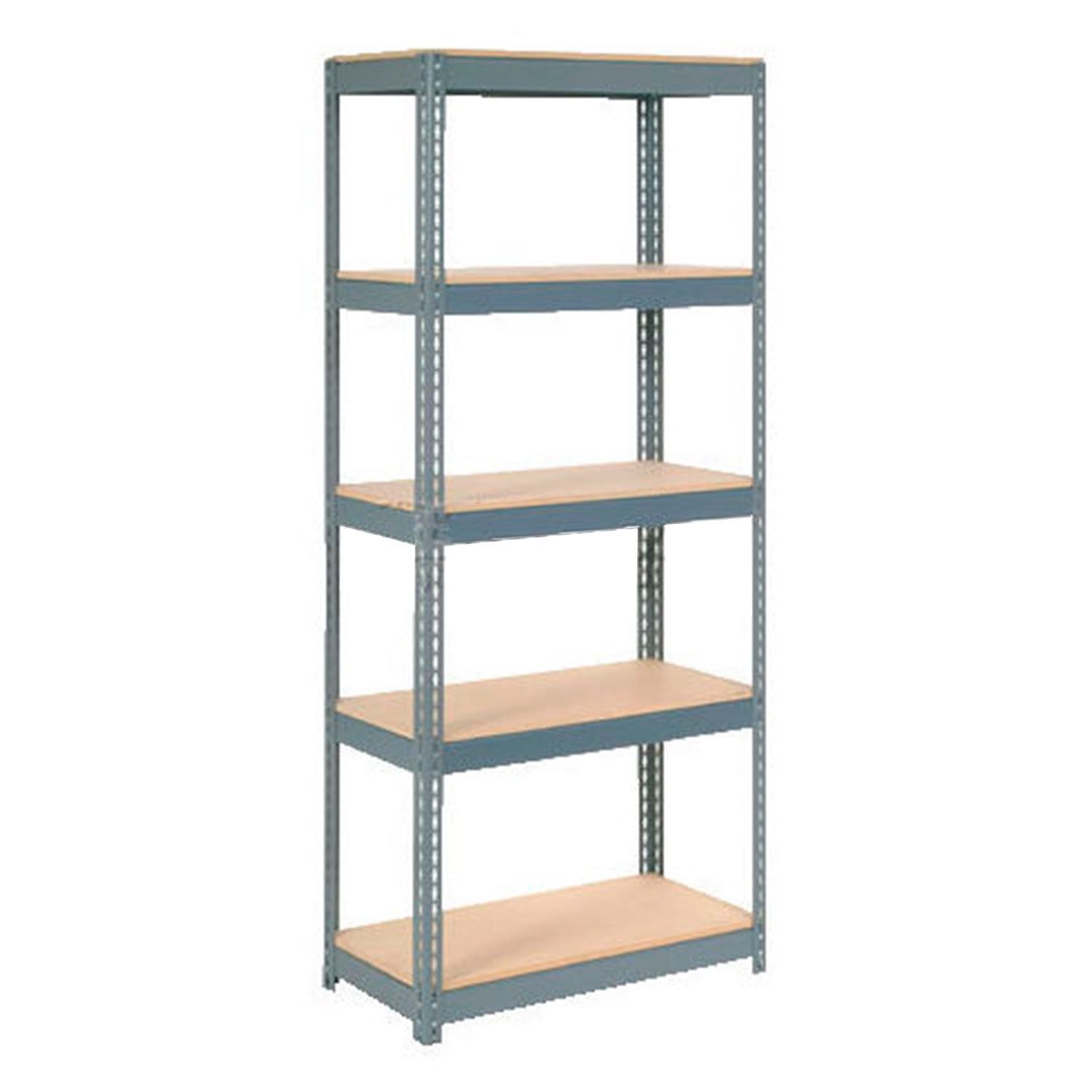 Gray Steel 5-Shelf Heavy Duty Boltless Shelving Unit