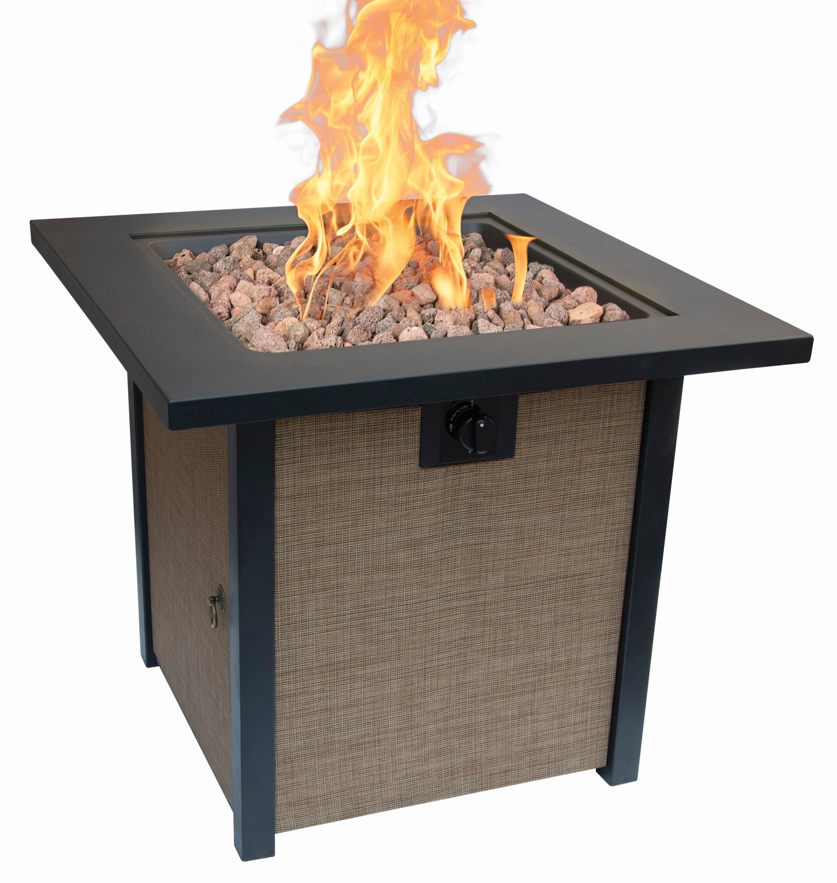 Woodleaf 28" Brown Steel Gas Fire Pit Table