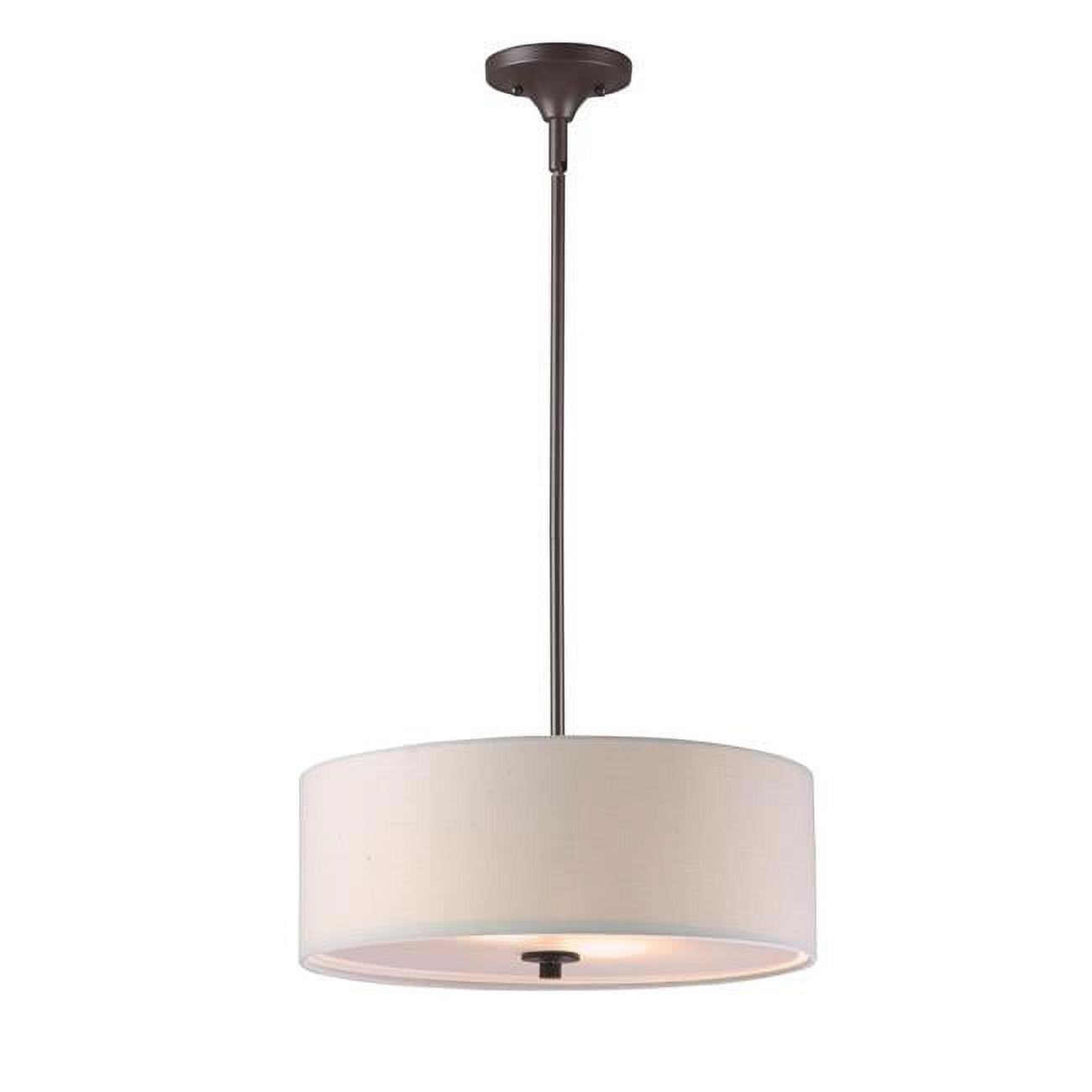 Oil Rubbed Bronze Drum Shade Semi-Flush Mount Light