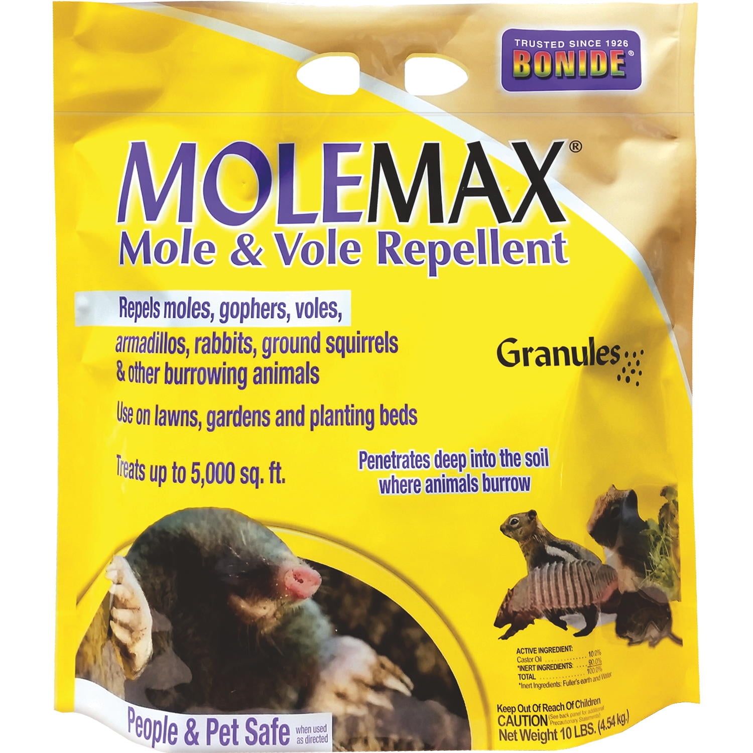 MoleMax 10 lb Yellow Granular Mole and Vole Repellent