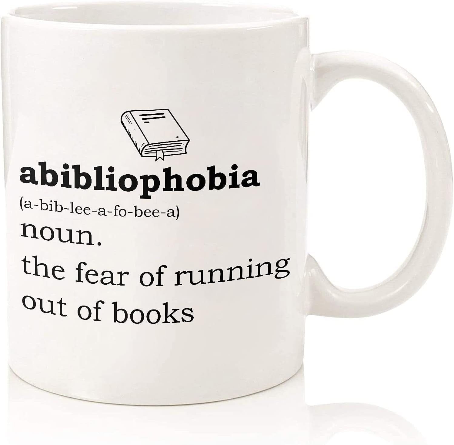 Abibliophobia White Ceramic 11 oz Microwave Safe Mug