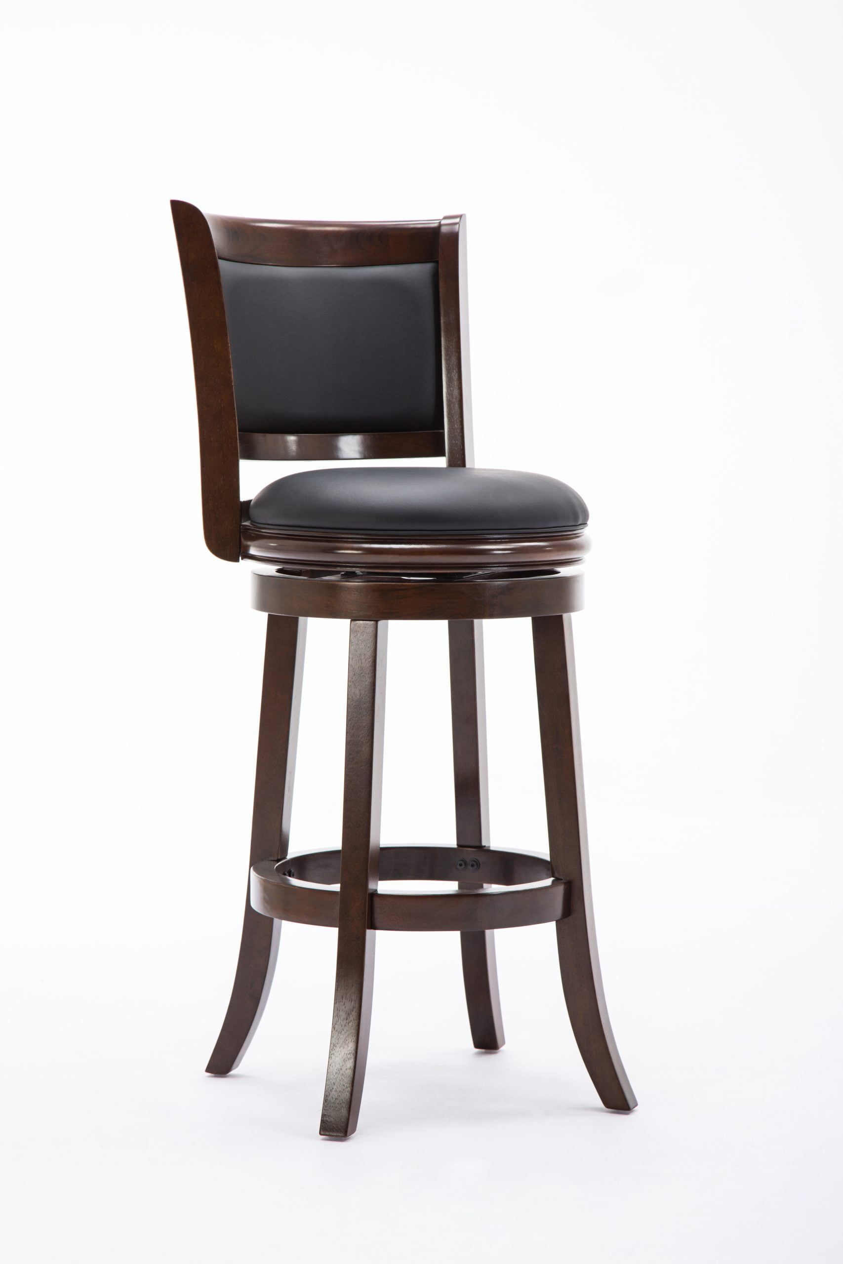 Cappuccino Elegance 30" Swivel Bar Stool with Faux Leather