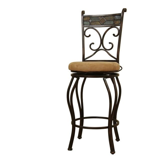 Beau 24-Inch Black and Bronze Swivel Metal Counter Stool