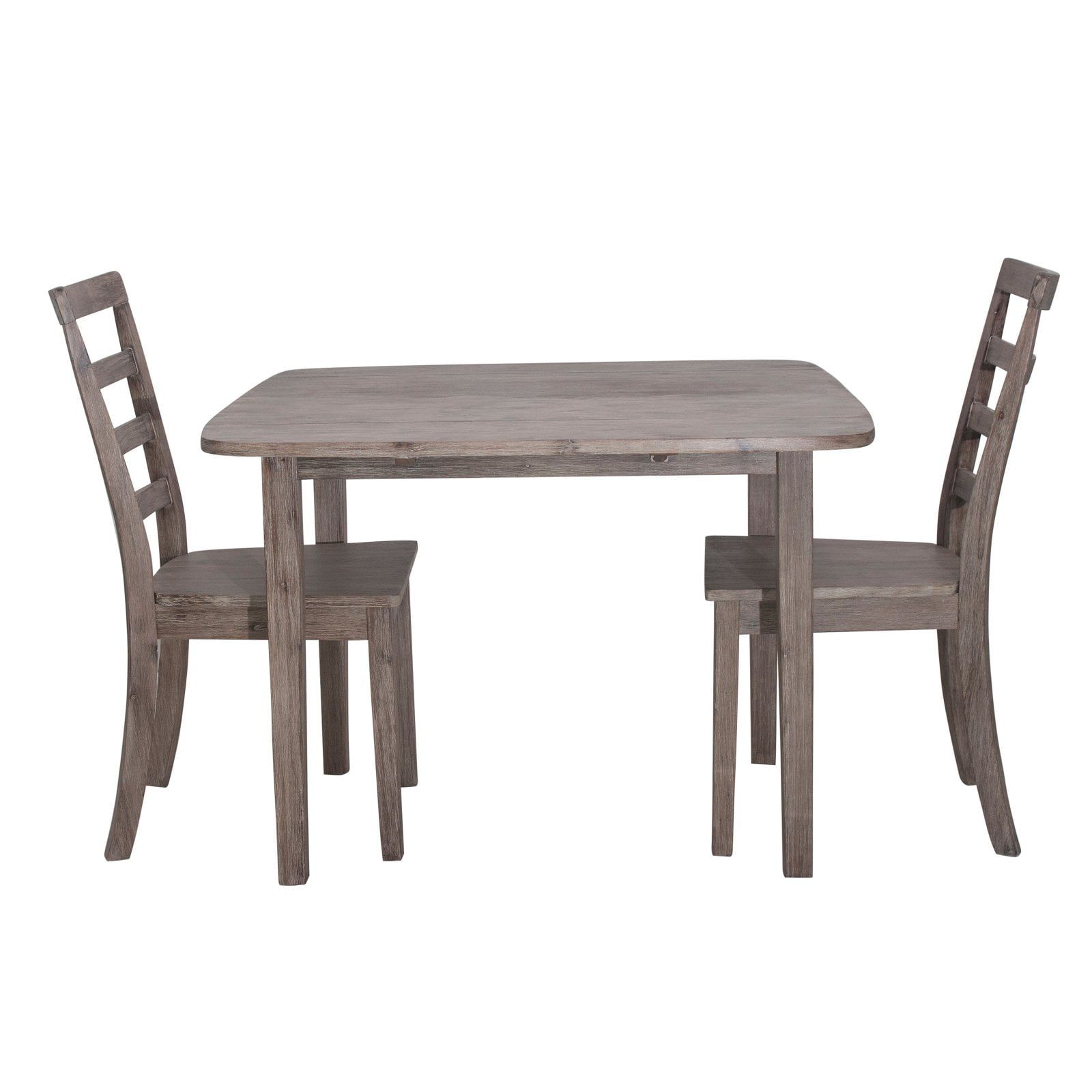 Gray Rubberwood 3-Piece Drop Leaf Dining Set