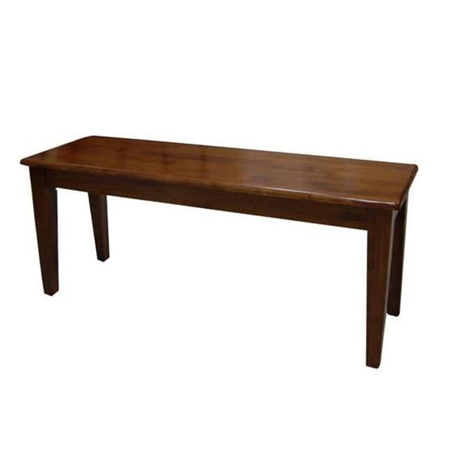Walnut Shaker Style 44" Wood Dining Bench