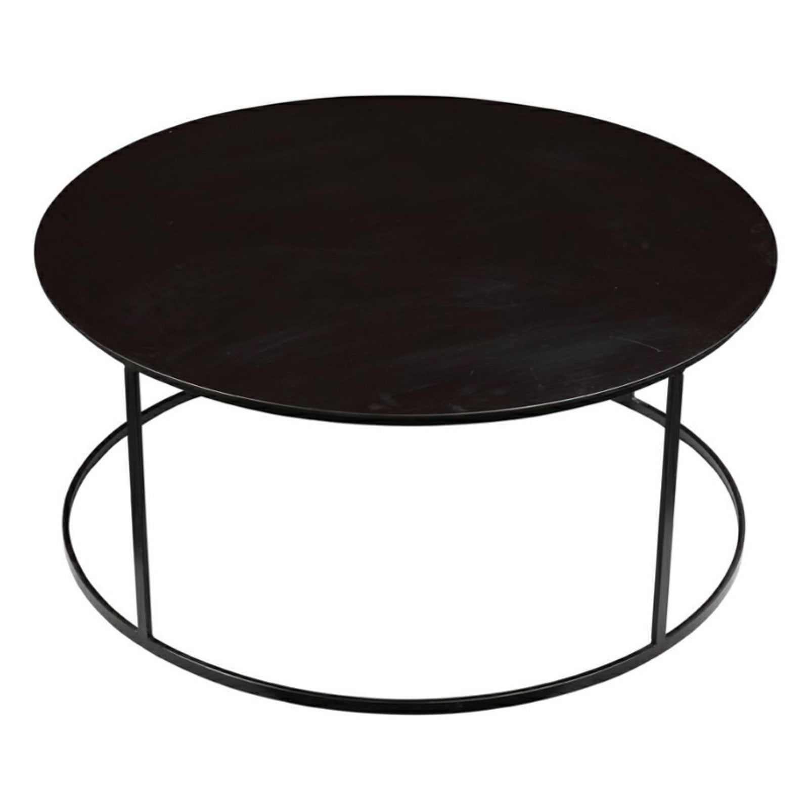 Robertson Transitional Round Black Metal Coffee Table