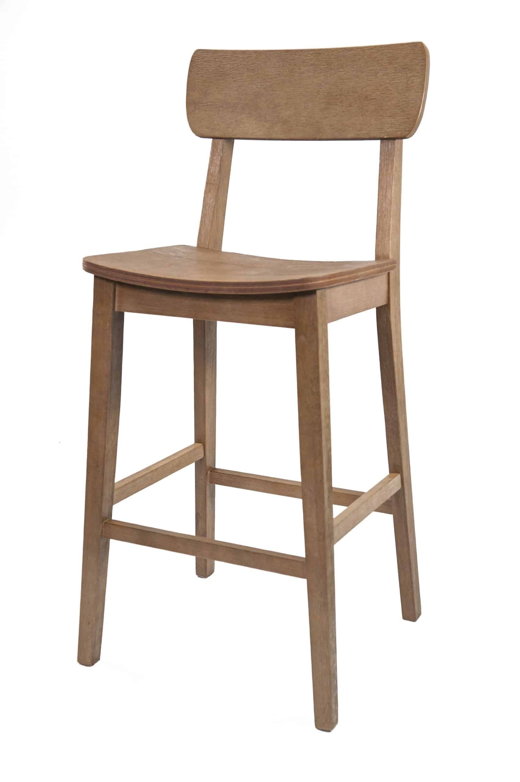 Torino 45'' Rustic Gray Acacia Wood Bar Stool