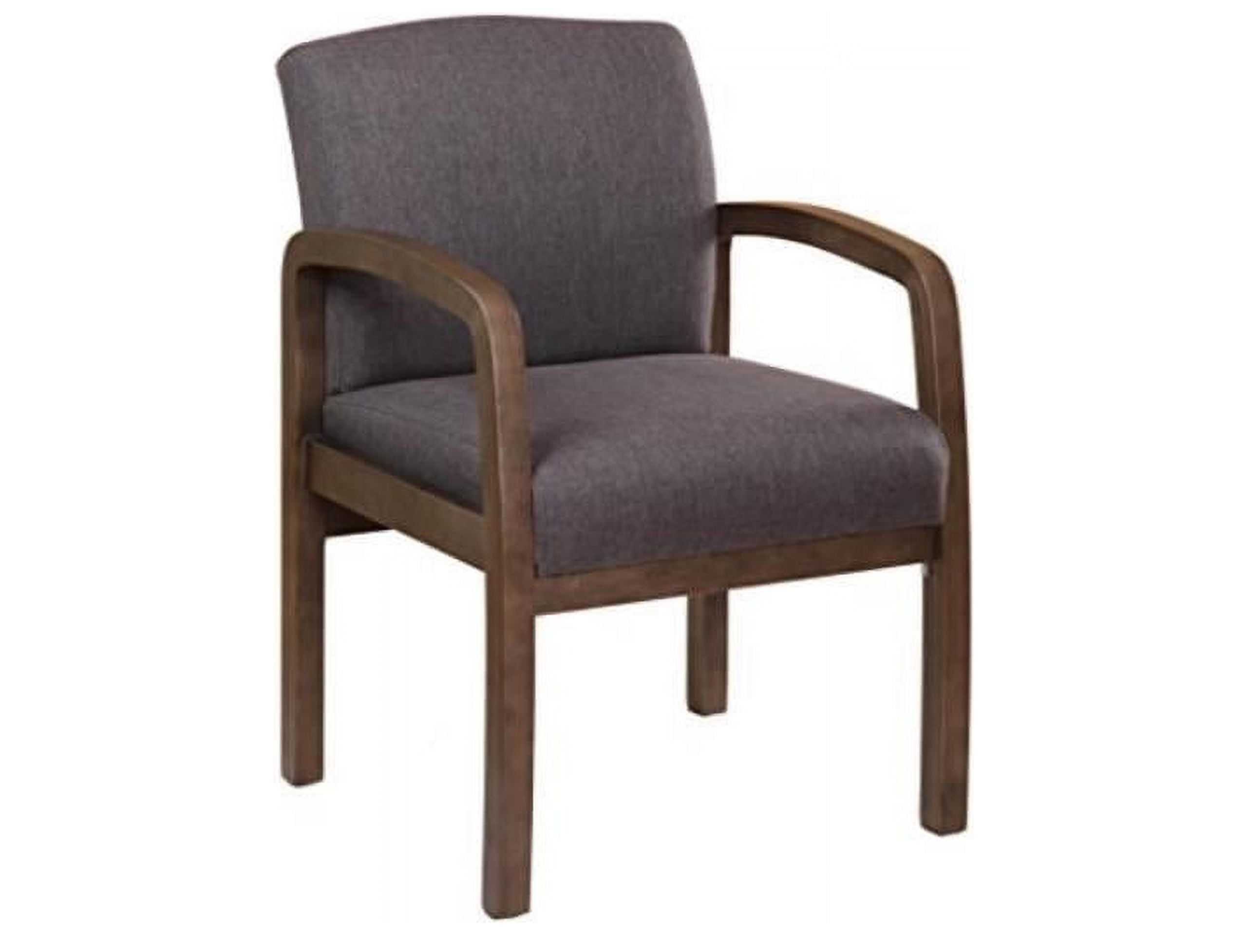 Slate Grey Driftwood Base Guest Chair in Commercial Linen