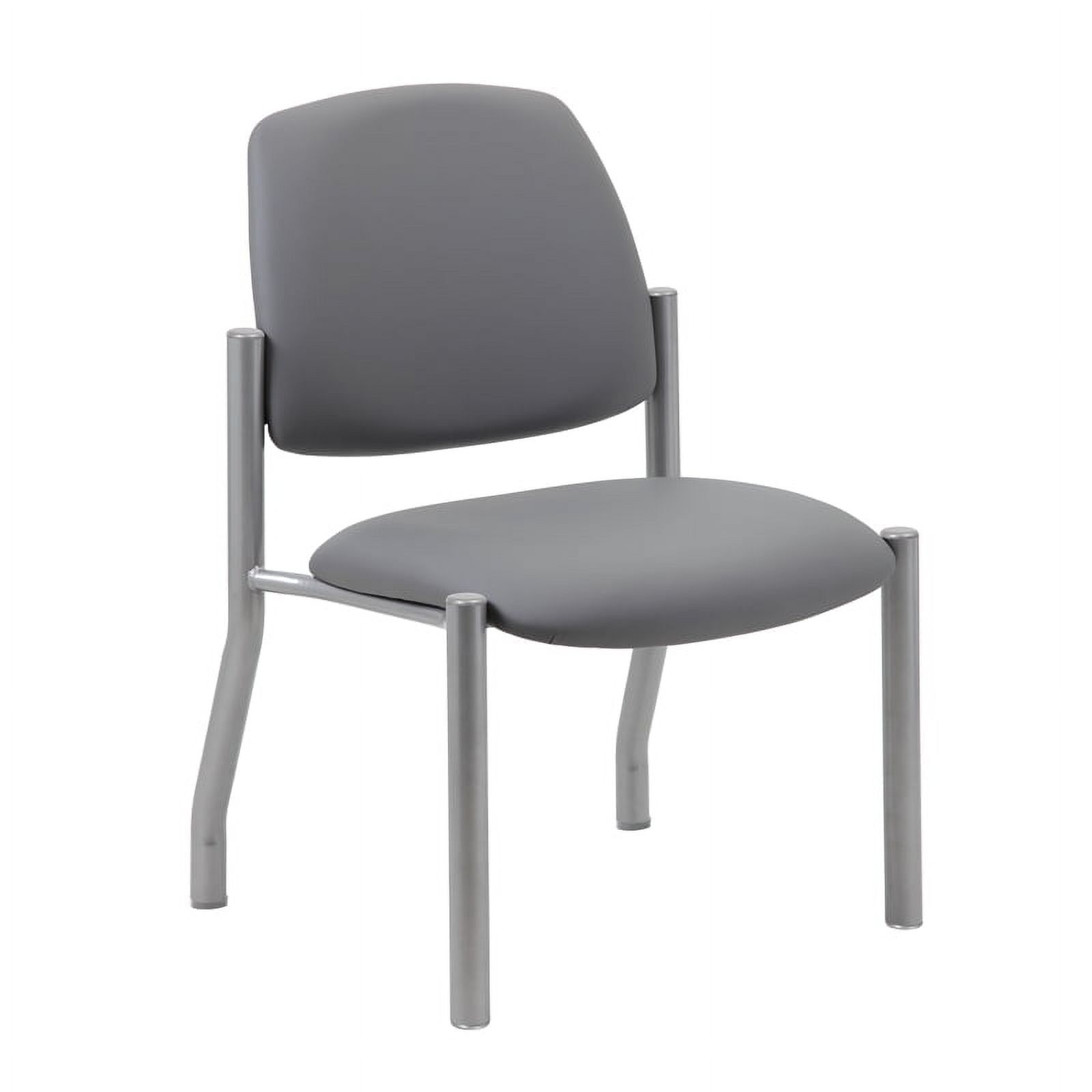 Gray Armless Vinyl and Metal Guest Chair