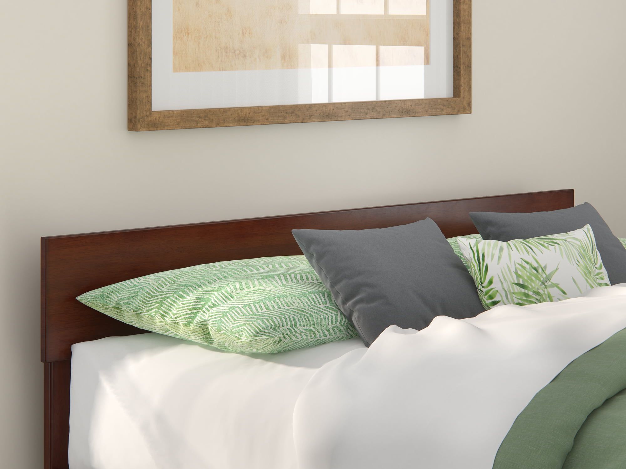 Boston Walnut Queen Size Wood Panel Headboard