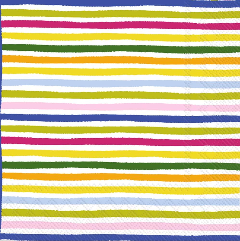 Smart Stripes 3-Ply Multicolor Cocktail Napkins, 20-Count