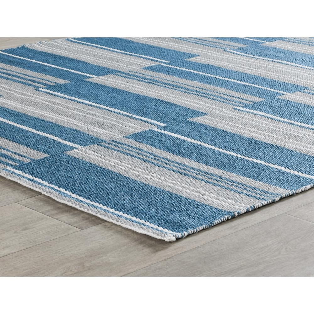 Boulder Blue Stripe Weather-Resistant 8' x 10' Outdoor Area Rug