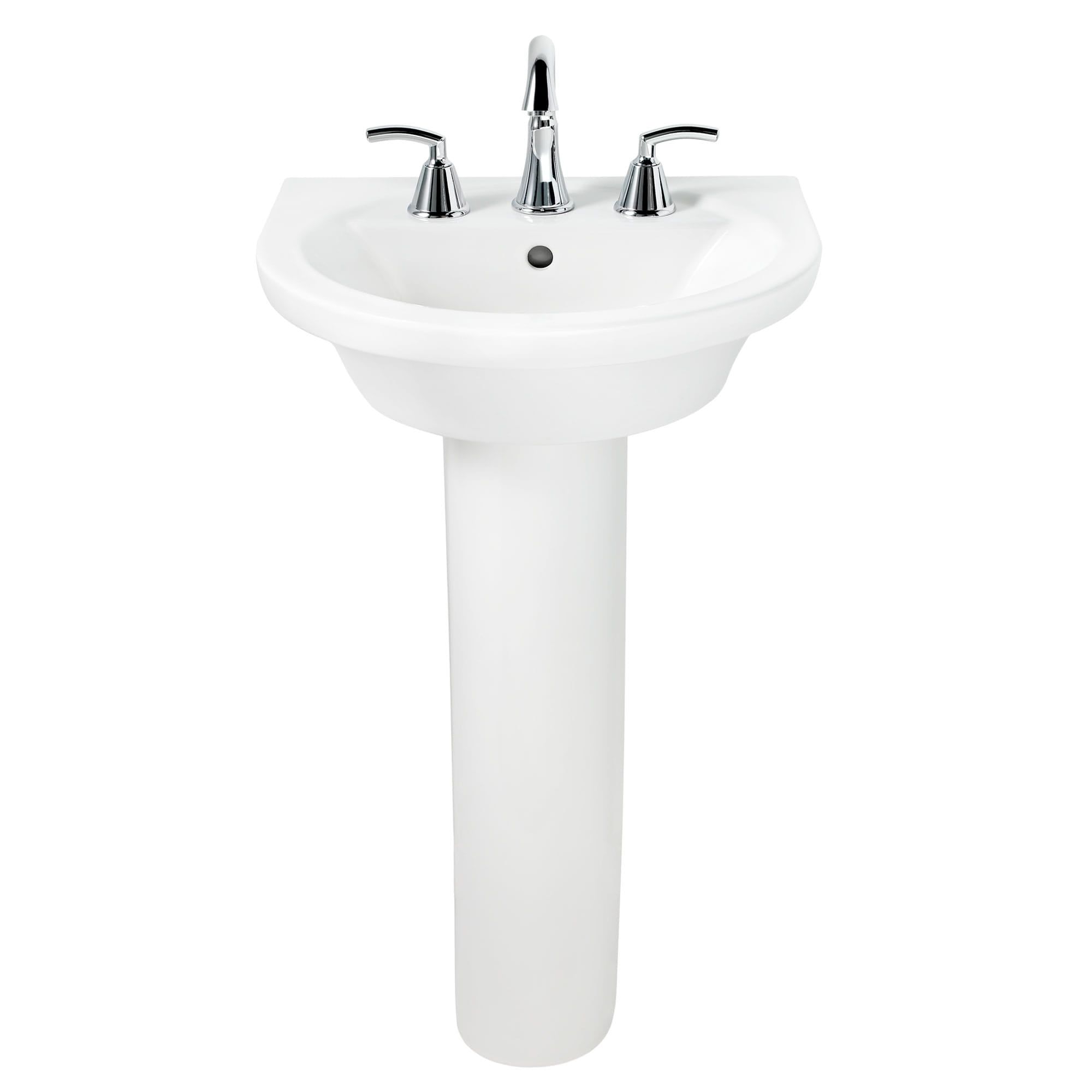 White Vitreous China Modern Pedestal Sink Leg