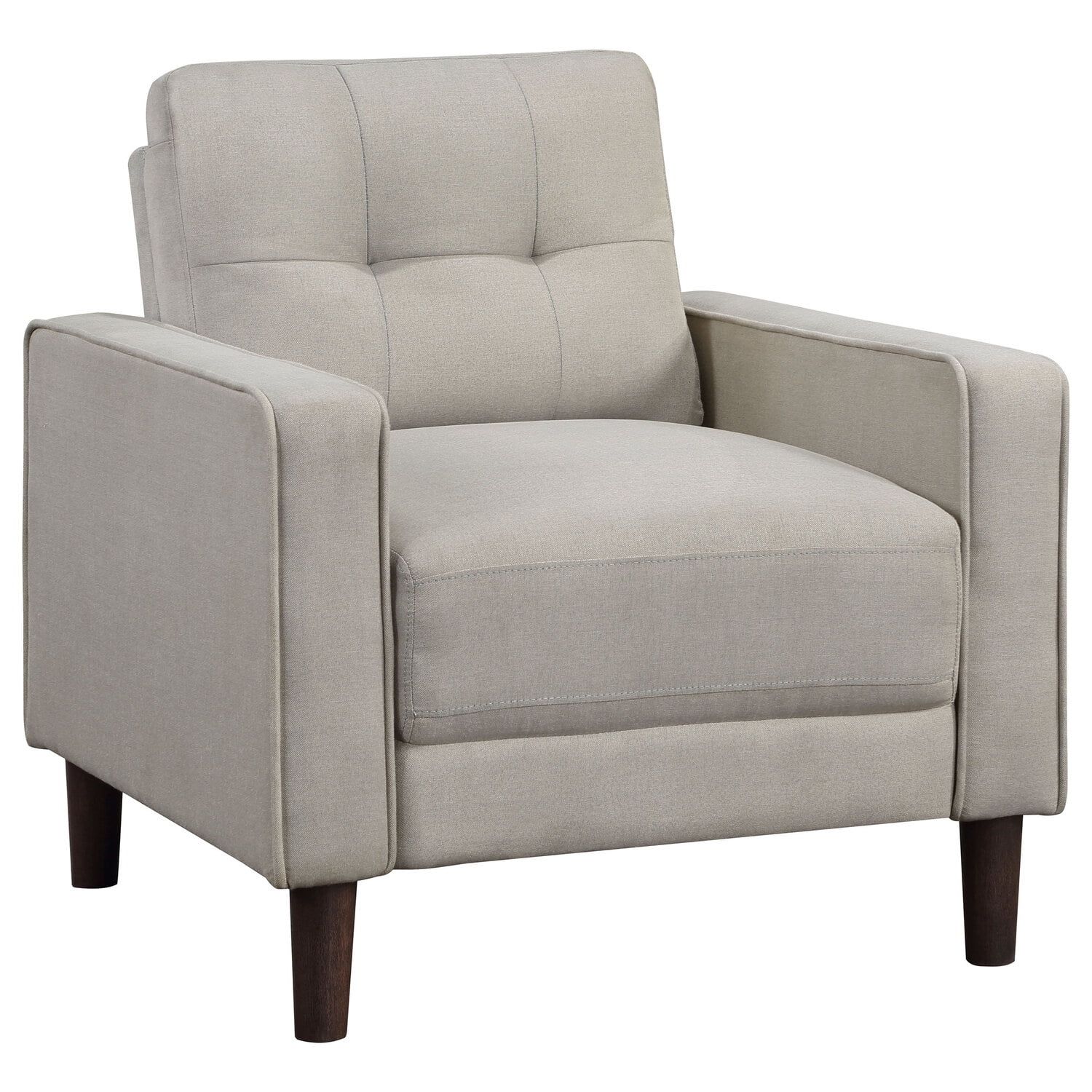 Beige Transitional Upholstered Accent Chair with Track Arms