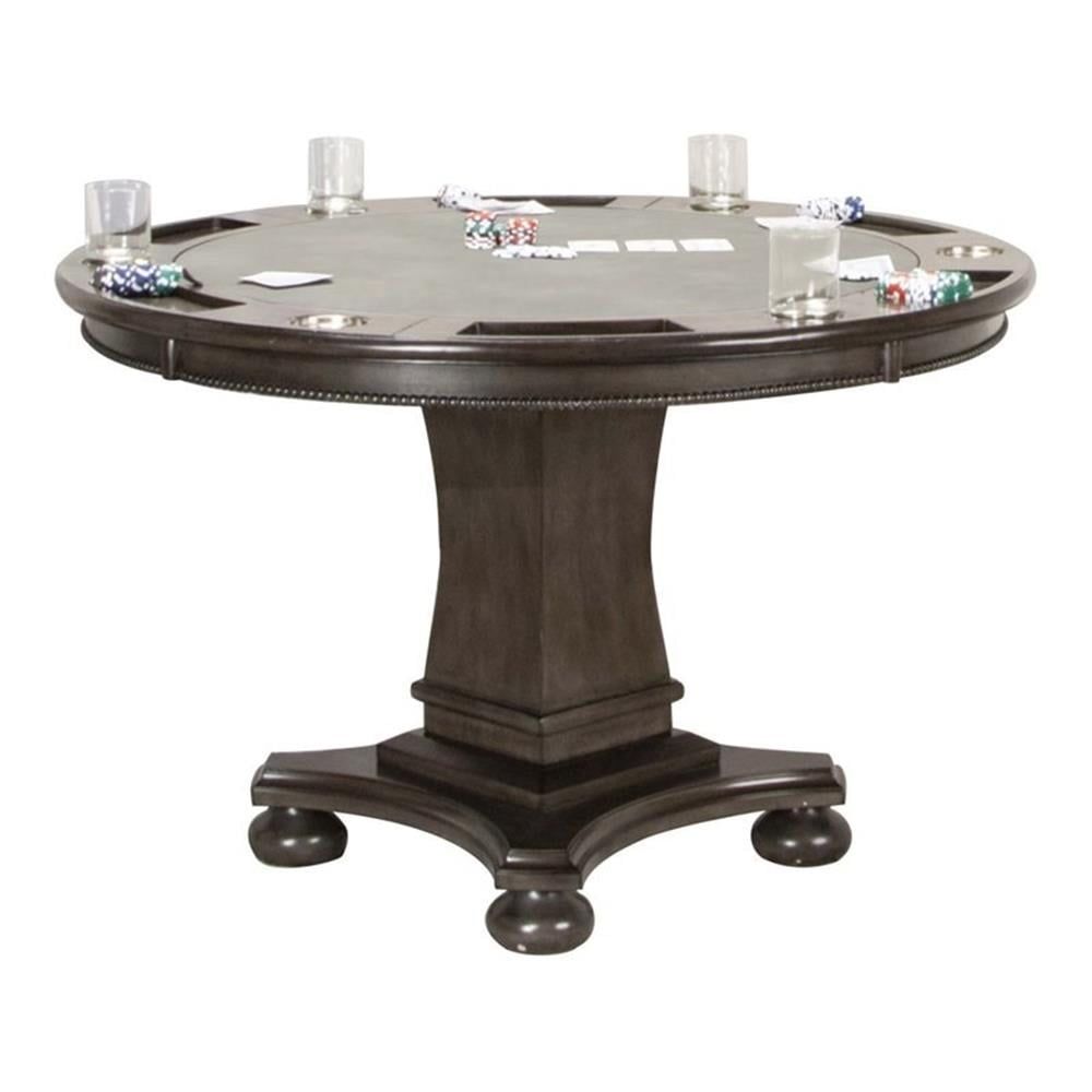 48" Round Gray Birch Wood Dining and Poker Table