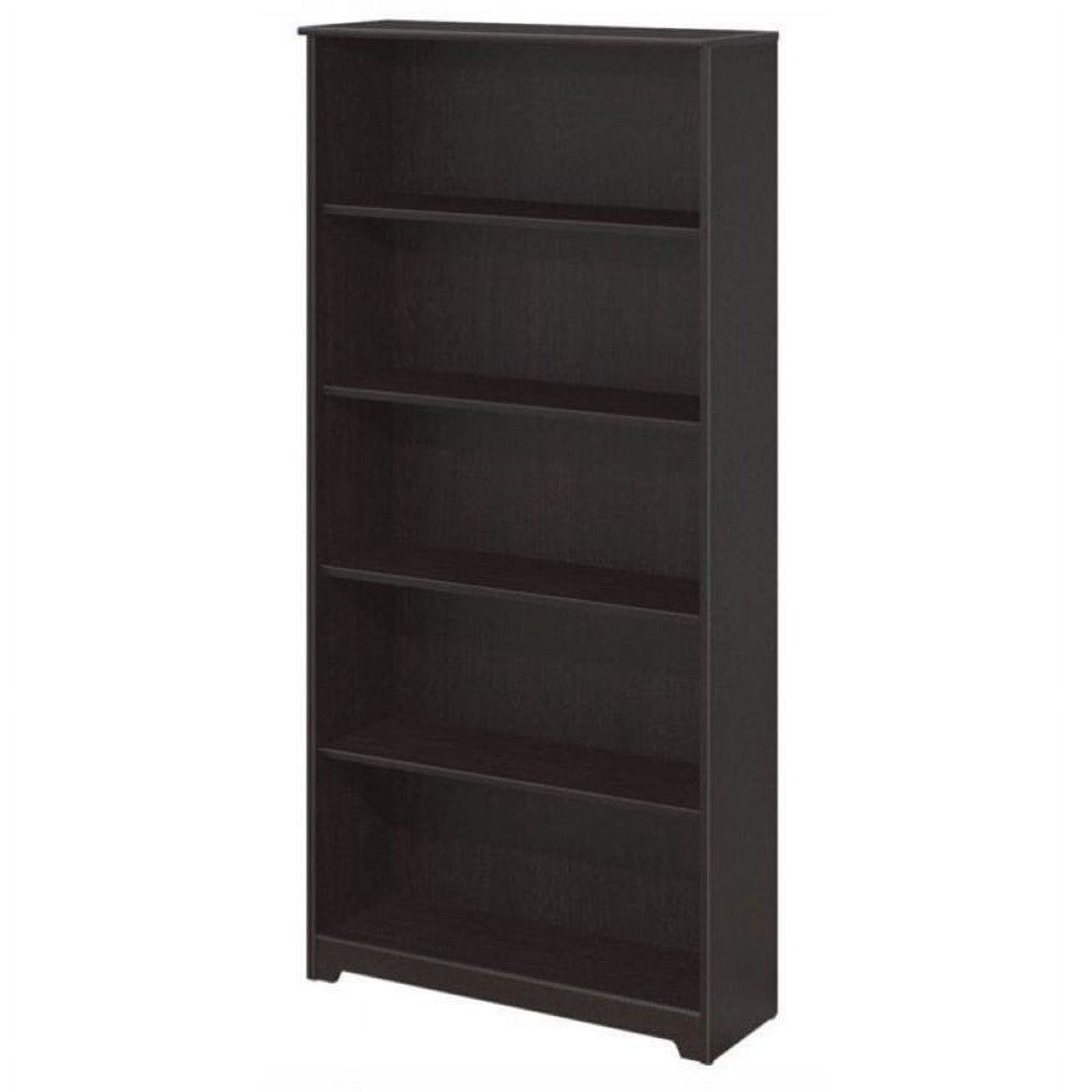 Cabot Transitional Espresso Oak Adjustable Wood Bookcase